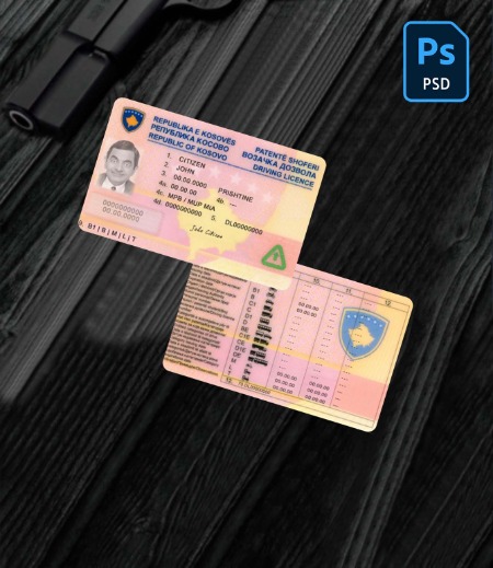 Kosovo driving license PSD